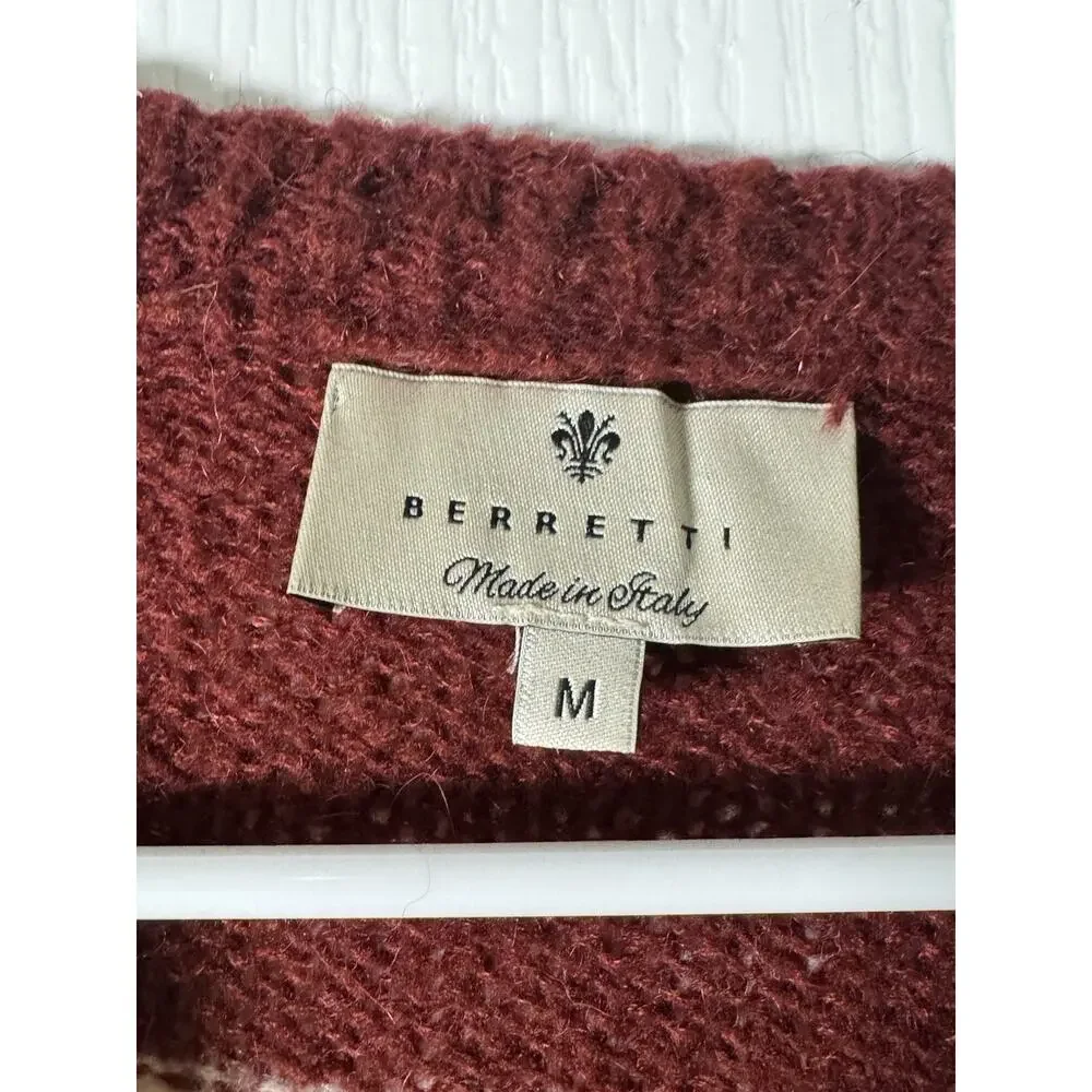 Berretti Multicolor Blue & Pink Wool Blend Sweater Made in Italy Size medium - Picture 7 of 8